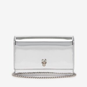 Metallic Silver Skull Shoulder Bag